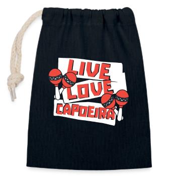 Live Love Capoeira Ginga Capoeirista Tanz - Verschließbarer Geschenkbeutel aus Baumwolle (14x20cm) - Navy - Vorne