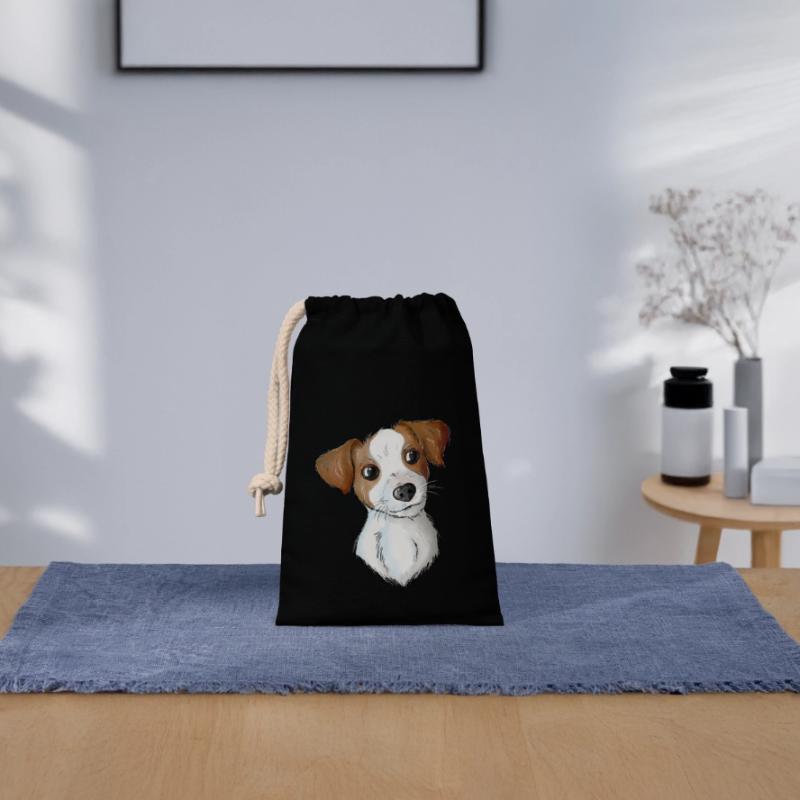 Jack Russell Pattern 2 2 Verschließbarer Geschenkbeutel aus Baumwolle (14x20cm)