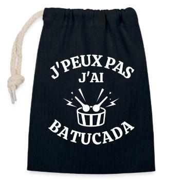 Batucada, percussion, samba - Closable cotton gift bag (14x20cm) - navy - Front