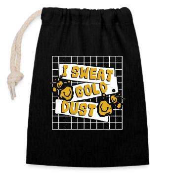 I Sweat Gold Staub Schürfen Seife Mining Gold - Verschließbarer Geschenkbeutel aus Baumwolle (14x20cm) - Schwarz - Vorne