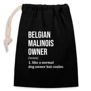 Belgian Malinois - Closable cotton gift bag (14x20cm) - black - Front