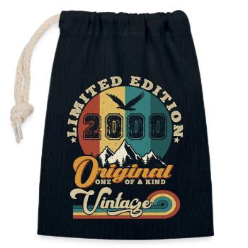 Original 2000 Vintage Limited Edition Geschenk - Verschließbarer Geschenkbeutel aus Baumwolle (14x20cm) - Navy - Vorne