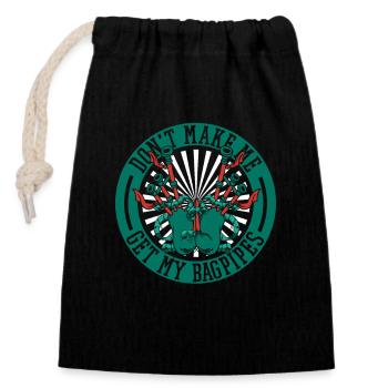 Ne me faites pas prendre ma cornemuse Great Highland - Sac cadeau en coton avec cordon (14 x 20 cm) - noir - Devant