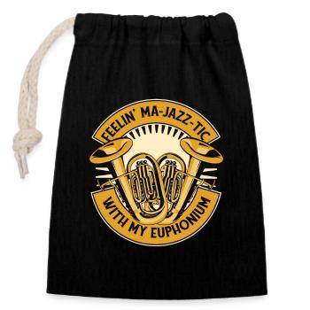 Feeling Ma-Jazz-Tic Instrument Euphonist Player - Closable cotton gift bag (14x20cm) - black - Front