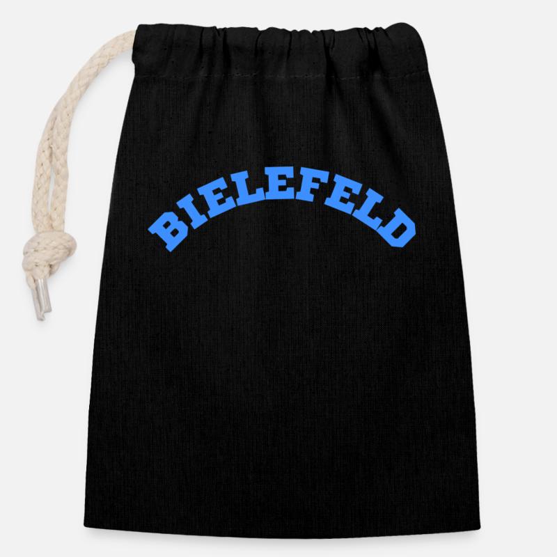 Bielefeld - Verschließbarer Geschenkbeutel aus Baumwolle (14x20cm) - Schwarz