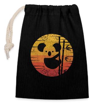 Rétro Koalabear Eucalyptus Phascolarctos Cinereus - Sac cadeau en coton avec cordon (14 x 20 cm) - noir - Devant