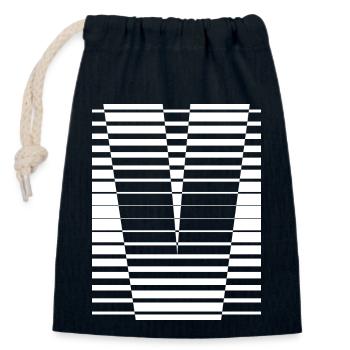INITIAL V - Closable cotton gift bag (14x20cm) - navy - Front