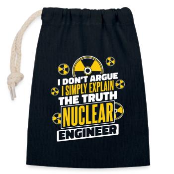 Ich erkläre einfach die Wahrheit Energie Uran Atomkraft - Verschließbarer Geschenkbeutel aus Baumwolle (14x20cm) - Navy - Vorne