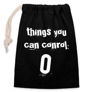 Zero control - Closable cotton gift bag (14x20cm) - black - Front