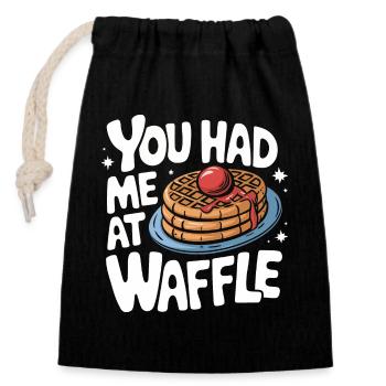 Waffles Breakfast Sweets - Closable cotton gift bag (14x20cm) - black - Front