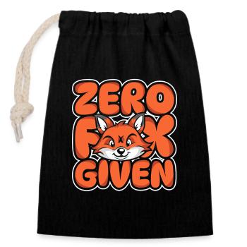 Zero Fox Given Canidae Caninae Rotfuchs Fuchs Liebhaber - Verschließbarer Geschenkbeutel aus Baumwolle (14x20cm) - Schwarz - Vorne