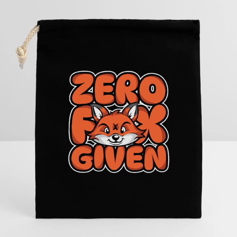 Zero Fox Given Canidae Caninae Red Fox Fox Lover Closable cotton gift bag (14x20cm)