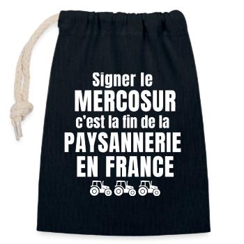 peasant, agriculture, farmer, farmer - Closable cotton gift bag (14x20cm) - navy - Front