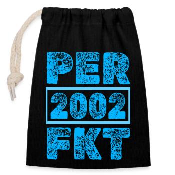 Perfect 2002 - Closable cotton gift bag (14x20cm) - black - Front