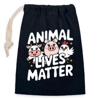 Vegetarian Vegan Veggie Vegetarian - Closable cotton gift bag (14x20cm) - navy - Front