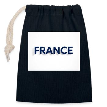 France - Sac cadeau en coton avec cordon (14 x 20 cm) - bleu marine - Devant