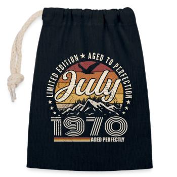 July 1970 55th Anniversary Gift July 1970 - Closable cotton gift bag (14x20cm) - navy - Front