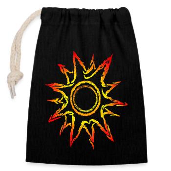 Sun, sunshine, sunbeams - Closable cotton gift bag (14x20cm) - black - Front