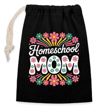 Mutter Bildung Mutter Homeschooling - Verschließbarer Geschenkbeutel aus Baumwolle (14x20cm) - Schwarz - Vorne