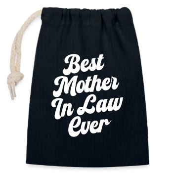 Best Mother in Law Ever - Closable cotton gift bag (14x20cm) - navy - Front