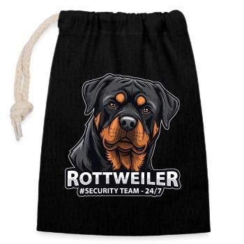 Rottweiler Security Team Motiv für Hundefans - Verschließbarer Geschenkbeutel aus Baumwolle (14x20cm) - Schwarz - Vorne