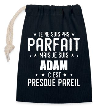 Adam: authentisch, unvollkommen, oben, Perfektion - Verschließbarer Geschenkbeutel aus Baumwolle (14x20cm) - Navy - Vorne