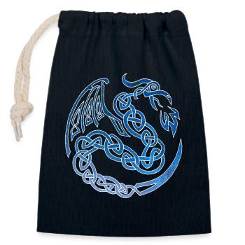 Galaktischer keltischer Drache - Verschließbarer Geschenkbeutel aus Baumwolle (14x20cm) - Navy - Vorne