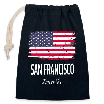 San Francisco - Verschließbarer Geschenkbeutel aus Baumwolle (14x20cm) - Navy - Vorne