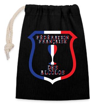 FFA French Federation of Alcolos - Closable cotton gift bag (14x20cm) - black - Front