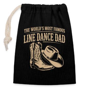 Line Dance Dad Cowboy Boots - Closable cotton gift bag (14x20cm) - black - Front