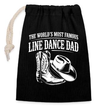 Line Dance Dad Boots & Hat - Verschließbarer Geschenkbeutel aus Baumwolle (14x20cm) - Schwarz - Vorne