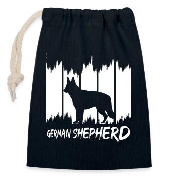 German Shepherd - Verschließbarer Geschenkbeutel aus Baumwolle (14x20cm) - Navy - Vorne