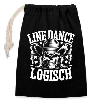 Line Dance Logical Skull - Closable cotton gift bag (14x20cm) - black - Front