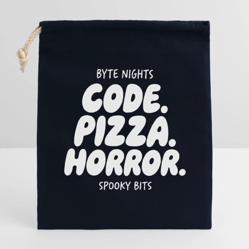 Byte Nächte: Code Pizza Horror Verschließbarer Geschenkbeutel aus Baumwolle (14x20cm)