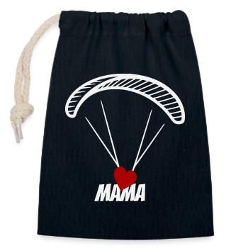 Paragliding Mama mit Herz - Verschließbarer Geschenkbeutel aus Baumwolle (14x20cm) - Navy - Vorne