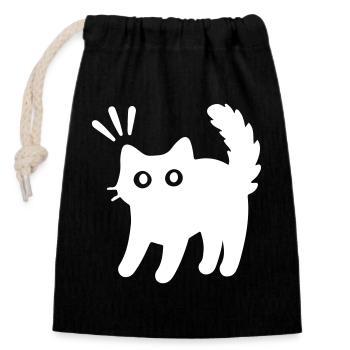 Cat Cat - Closable cotton gift bag (14x20cm) - black - Front