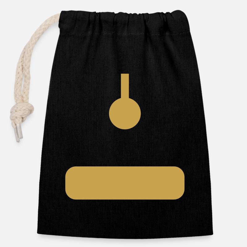 Arcade Joystick Gold - Sac cadeau en coton avec cordon (14 x 20 cm) - noir
