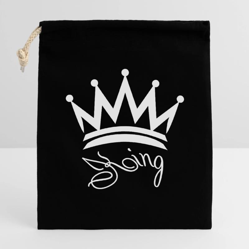 King Valentinstag, Hochzeitstag oder Paar Design Verschließbarer Geschenkbeutel aus Baumwolle (14x20cm)