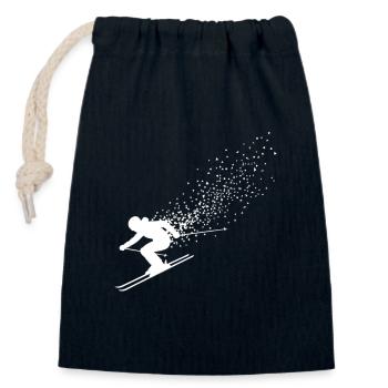 Skiing Skiers Ski Skiing Holidays - Closable cotton gift bag (14x20cm) - navy - Front