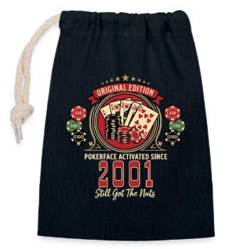 T-shirt Poker anniversaire 2001, T-shirt Poker Legend - Sac cadeau en coton avec cordon (14 x 20 cm) - bleu marine - Devant