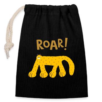 Roar Wild Animal Funny Cute Wildlife Design - Verschließbarer Geschenkbeutel aus Baumwolle (14x20cm) - Schwarz - Vorne