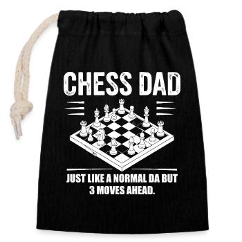 Schach: Das beste Design für Papa und Opa - Verschließbarer Geschenkbeutel aus Baumwolle (14x20cm) - Schwarz - Vorne