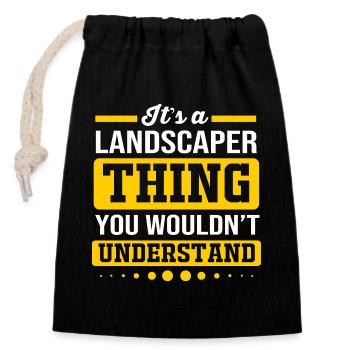 landscaper - Closable cotton gift bag (14x20cm) - black - Front