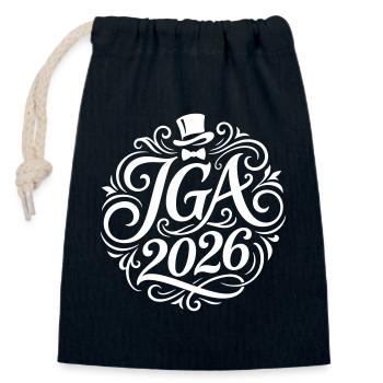 Jga 2026 Enterrement de vie de garçon - Sac cadeau en coton avec cordon (14 x 20 cm) - bleu marine - Devant