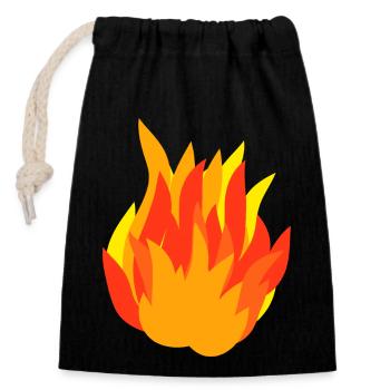 Feuer Flame eines Lagerfeuers, Geschenkidee - Verschließbarer Geschenkbeutel aus Baumwolle (14x20cm) - Schwarz - Vorne