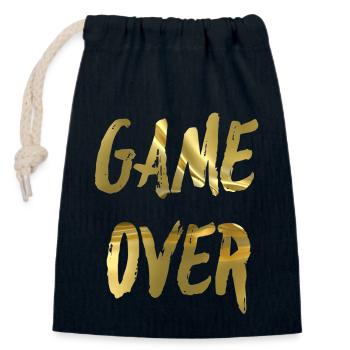 GAME OVER - Verschließbarer Geschenkbeutel aus Baumwolle (14x20cm) - Navy - Vorne