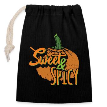 Halloween Sweet and Spicy Shirt - Closable cotton gift bag (14x20cm) - black - Front
