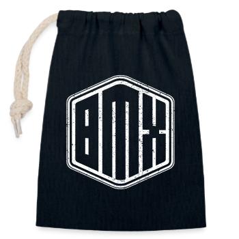 Bmx - bmx vélo - Sac cadeau en coton avec cordon (14 x 20 cm) - bleu marine - Devant