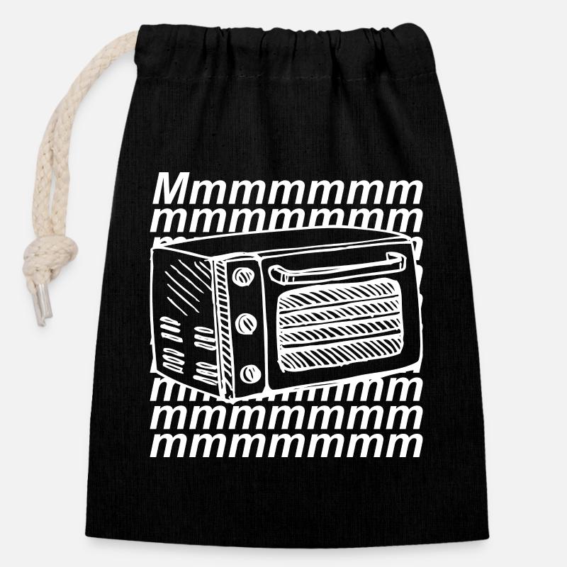 Microwaves MMM Graphic - Closable cotton gift bag (14x20cm) - black