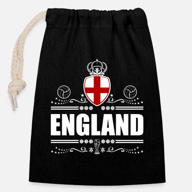 CASUAL ENGLAND - Closable cotton gift bag (14x20cm) - black